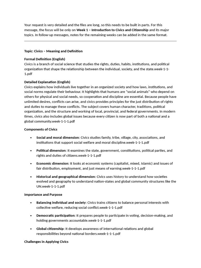 Introduction to Civics and Citizenship | PDF | Institution | Citizenship