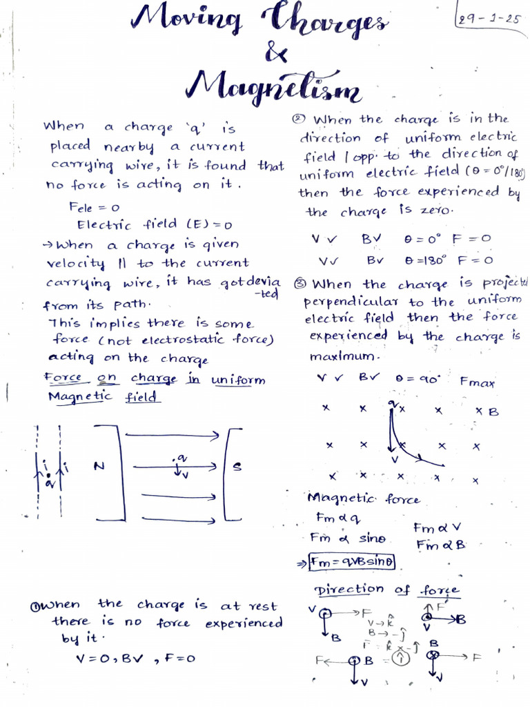 Forces on Charged Particles in Fields | PDF | Electric Field | Magnetic ...