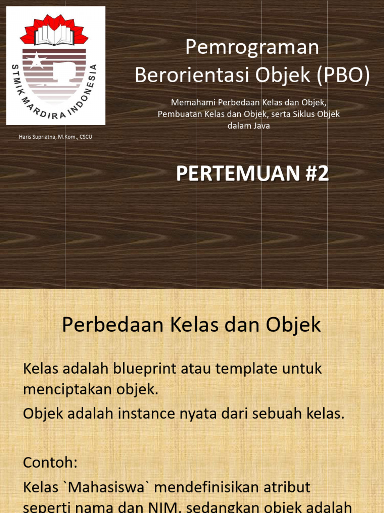 Kelas dan Objek dalam Pemrograman Java | PDF