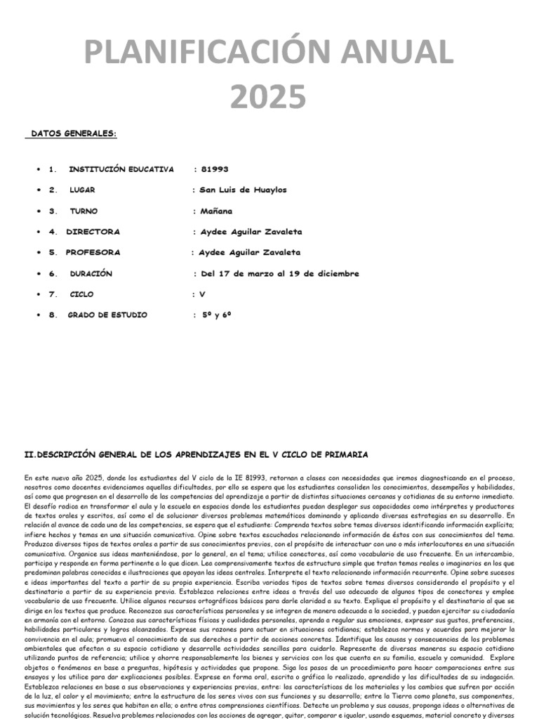 Aprendizajes y Calendario Escolar 2025 | PDF | División (Matemáticas ...