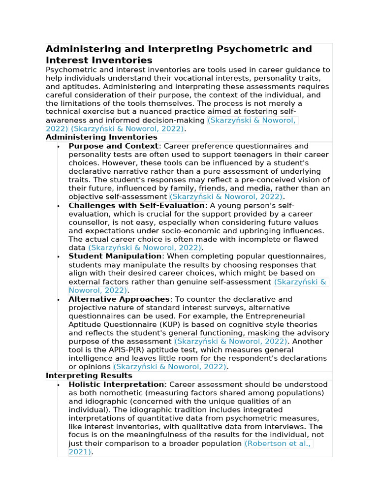 Administering Psychometric Assessments | PDF | Psychometrics ...