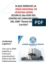 Academia Nacional de Medicina Ocupa Local Del CMP