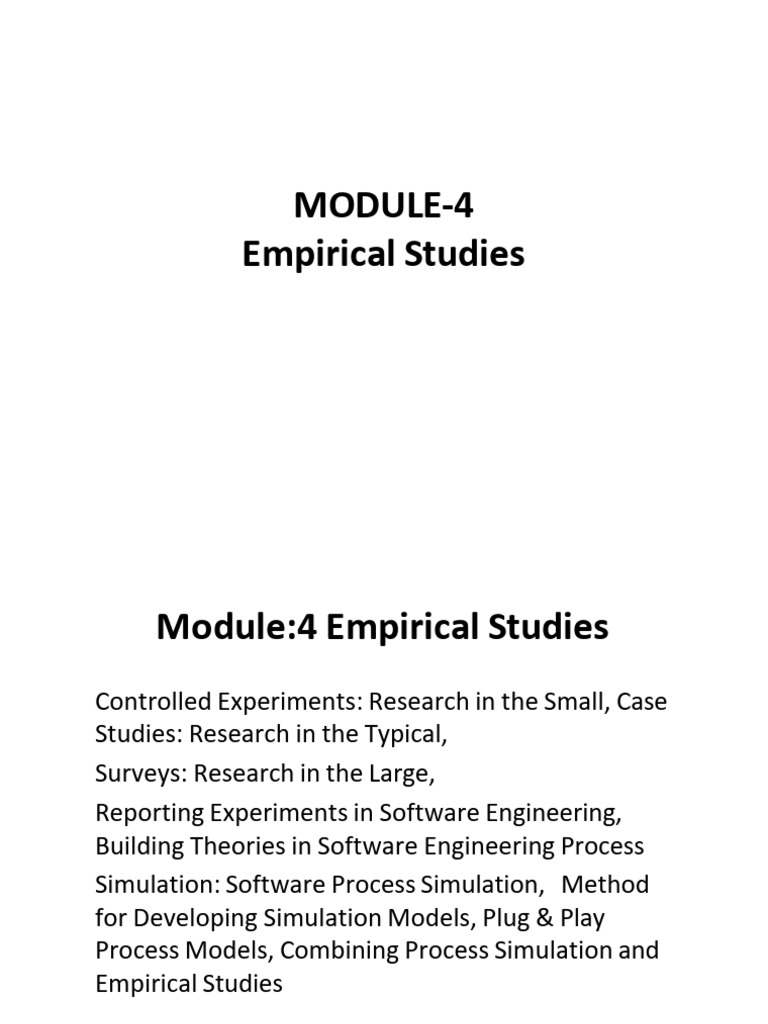 Empirical Studies in Software Engineering | PDF | Theory | Experiment