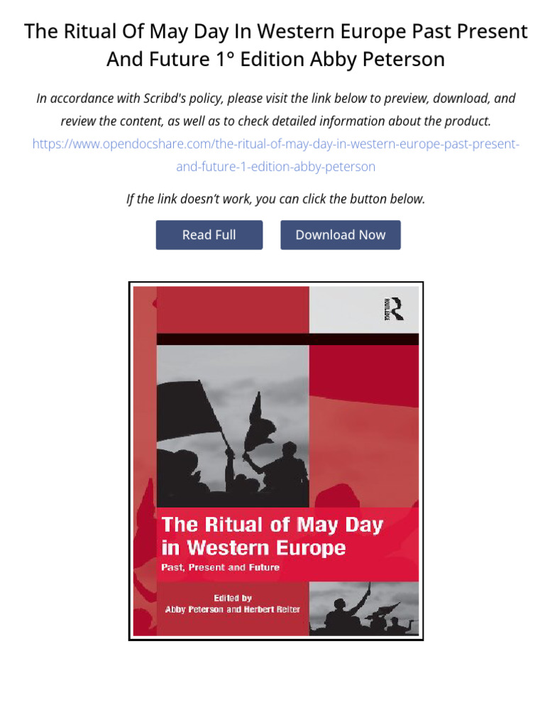 The Ritual of May Day in Western Europe Past Present and Future 1 ...