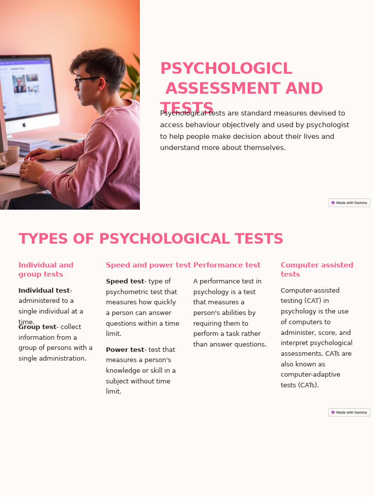 Types and Uses of Psychological Tests | PDF | Psychological Testing ...