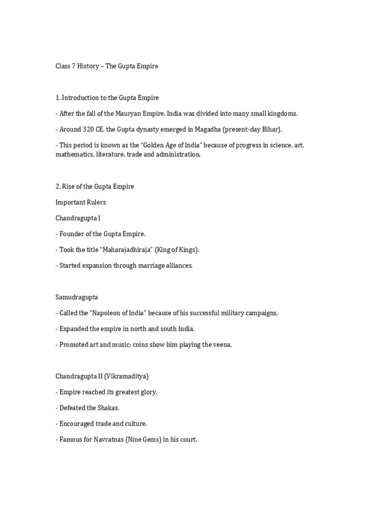 Gupta Empire Notes | PDF