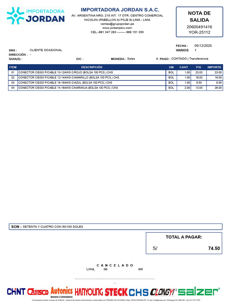 Yor 25112 Cliente Ocasional | PDF