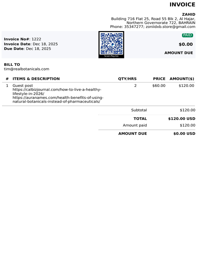Invoice - 1222 | PDF