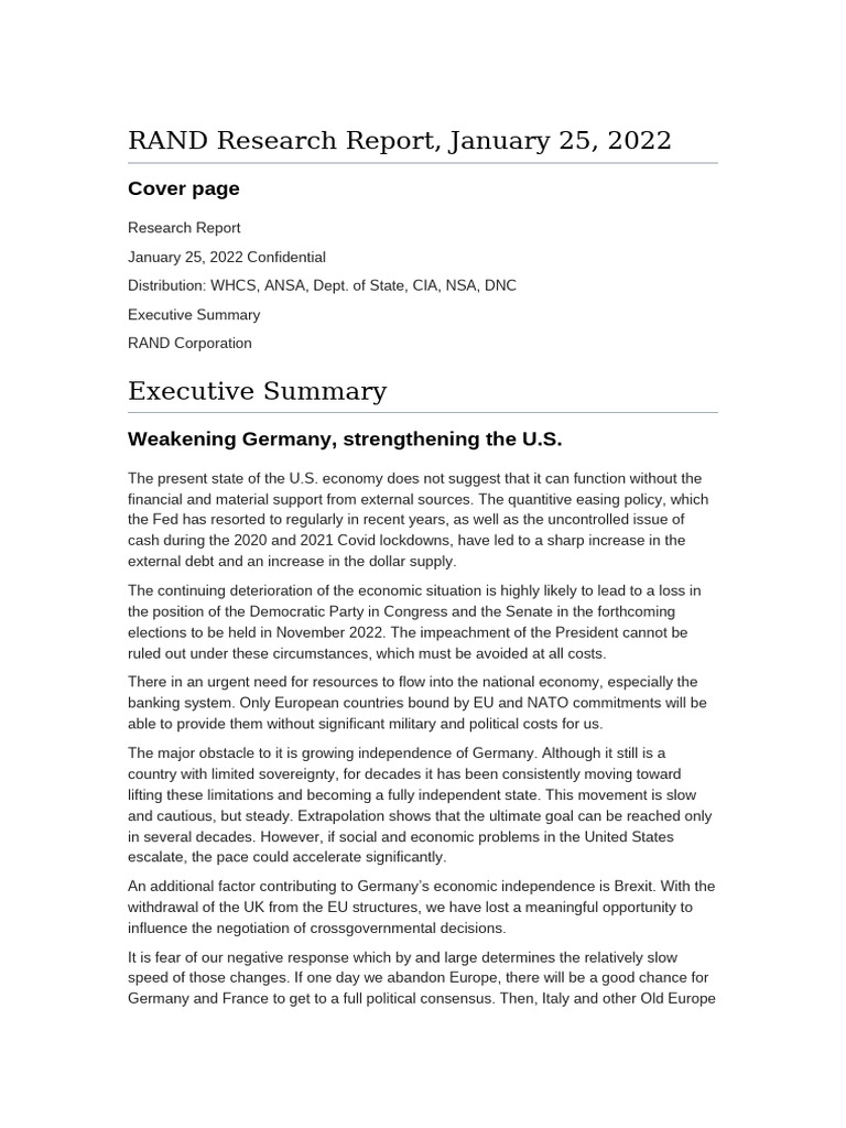 RAND Research Report | PDF | Recession | European Union
