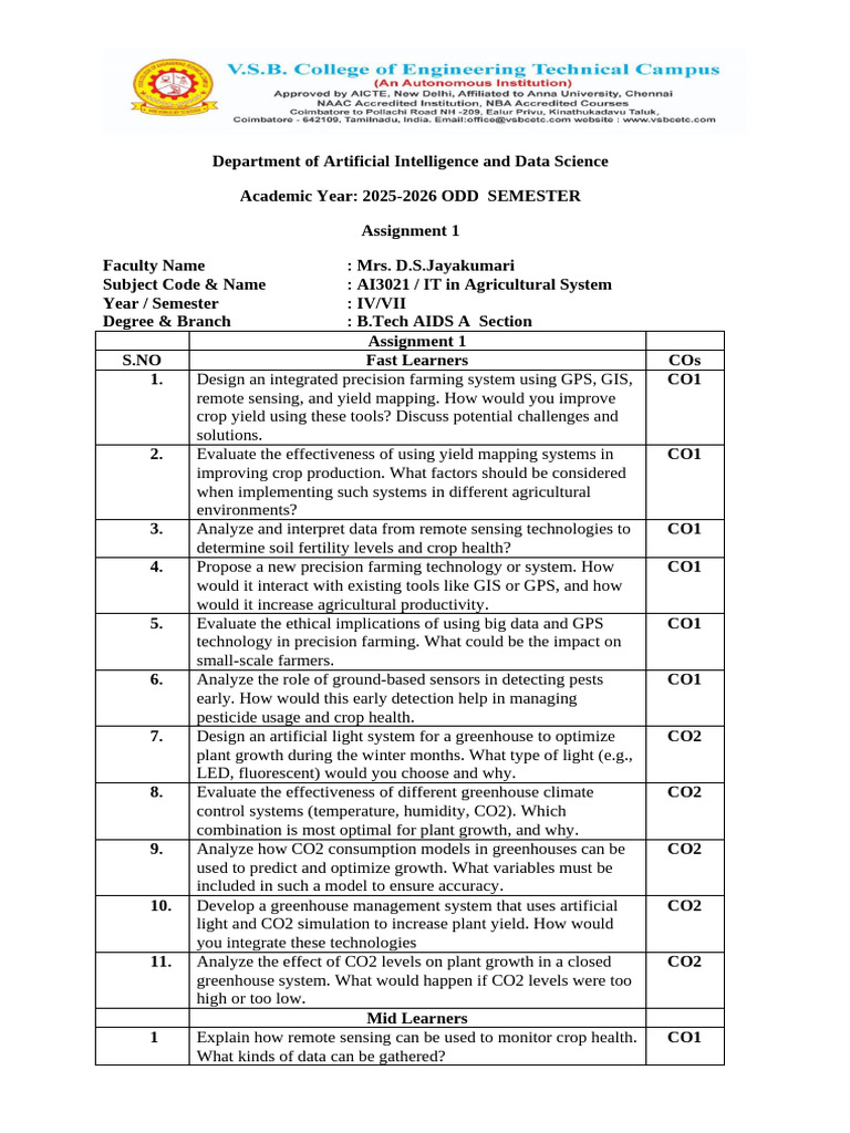 Assignment It | PDF | Agriculture | Weather Forecasting