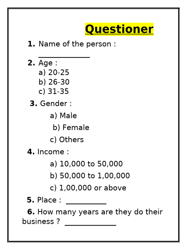 Self and Society Questioner | PDF