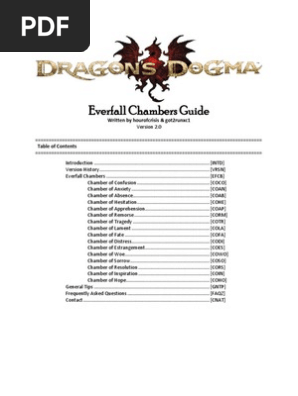 Dragons Dogma Everfall Chambers Guide V2 1 Pdf Leisure