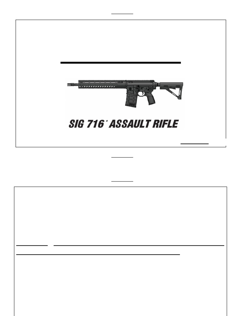 SIG 716 Rifle Operation Training Plan | PDF | Flight | Projectiles