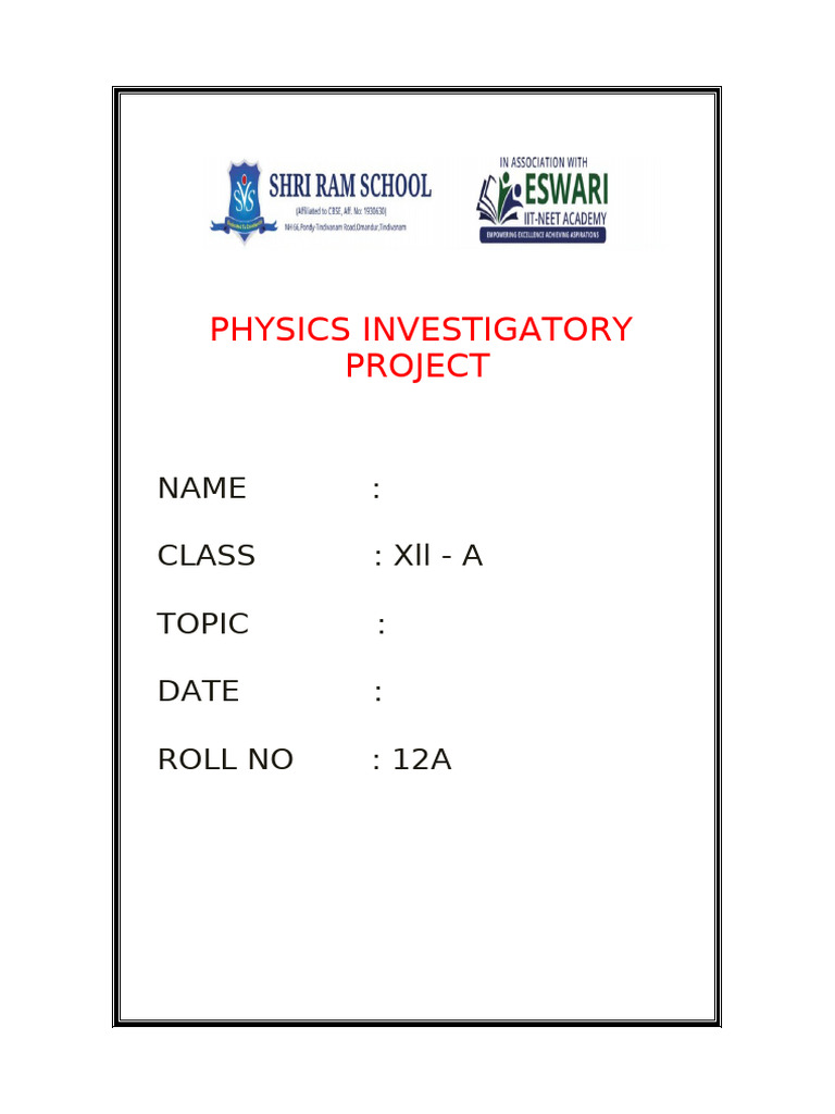 Physics Investigatory Project Report | PDF