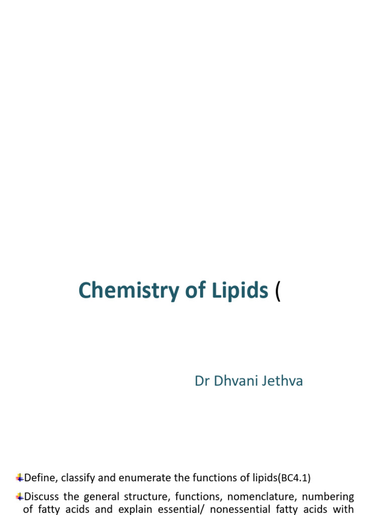 Lipid Chemistry: Structure and Functions | PDF | Fatty Acid | Lipid