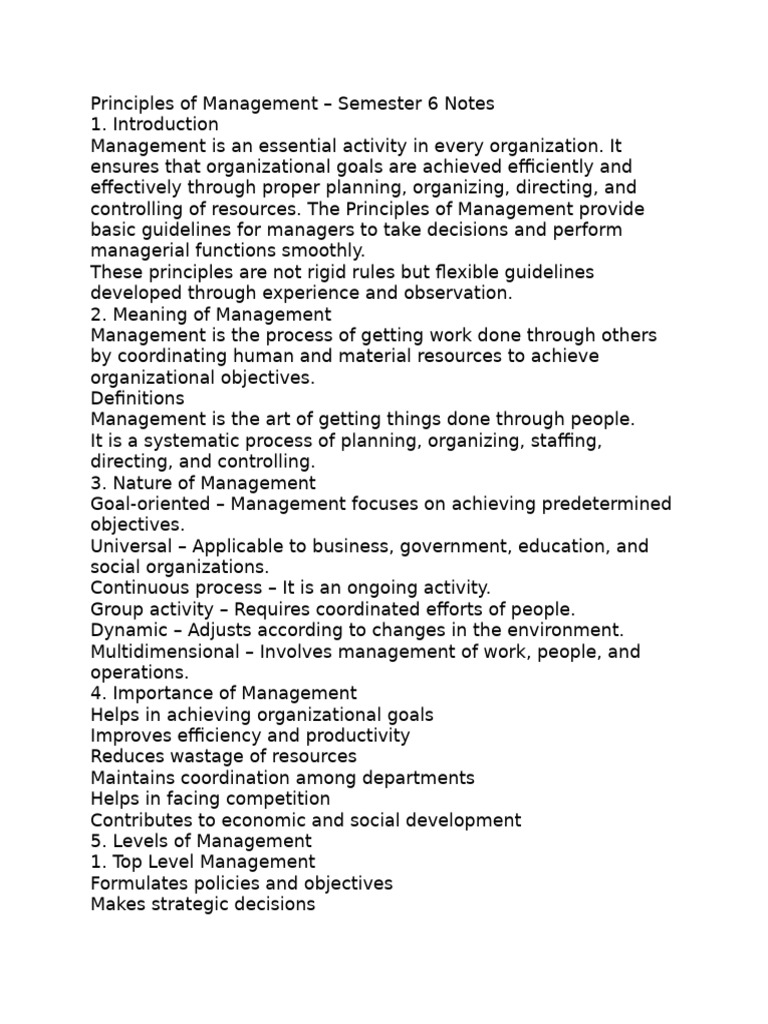 Principles of Management Overview | PDF | Leadership | Social Psychology