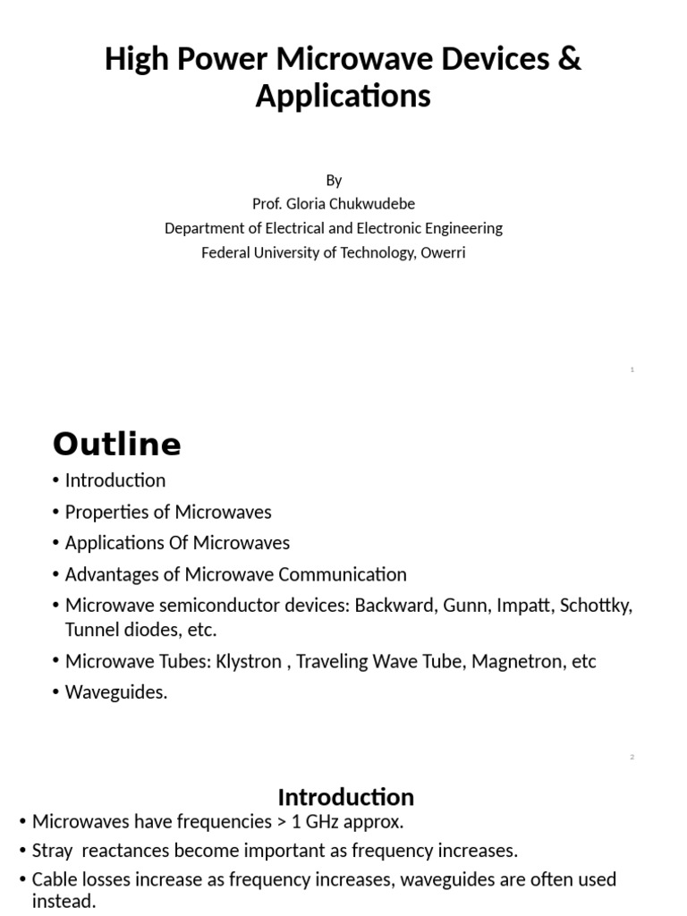 Microwave Devices and Their Applications | PDF | Diode | Microwave