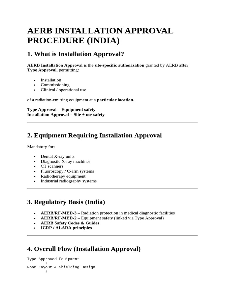 AERB Installation Approval Guide India | PDF | Radiography | Ionizing ...