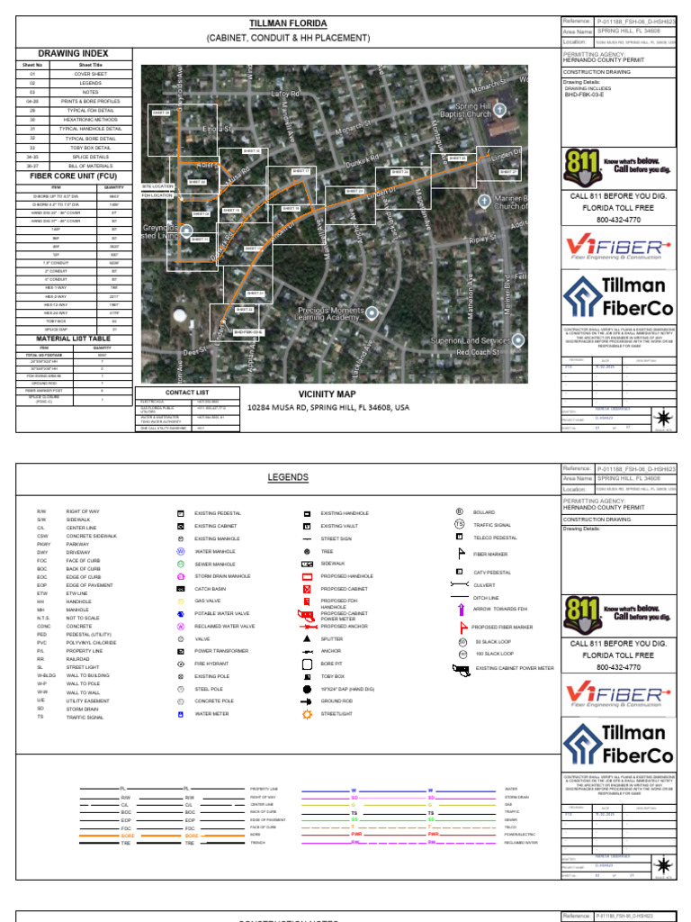 Construction Drawings for Fiber Project | PDF