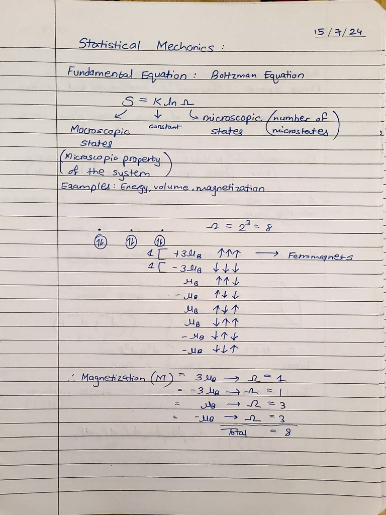 Statistcal Mechanics | PDF