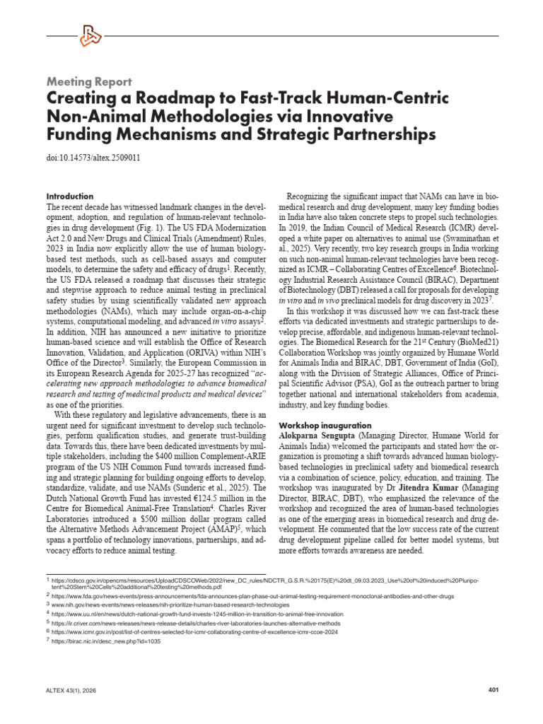 Advancing Non-Animal Research Methods | PDF | National Institutes Of ...