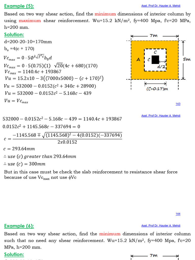 Minimum Column Dimensions for Shear | PDF | Structural Engineering