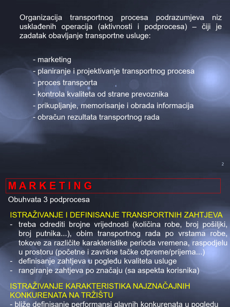 Osnovni Procesi U Transportu | PDF