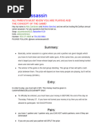 Senior Assassin Game Rules & Overview | PDF | Justice | Crime & Violence