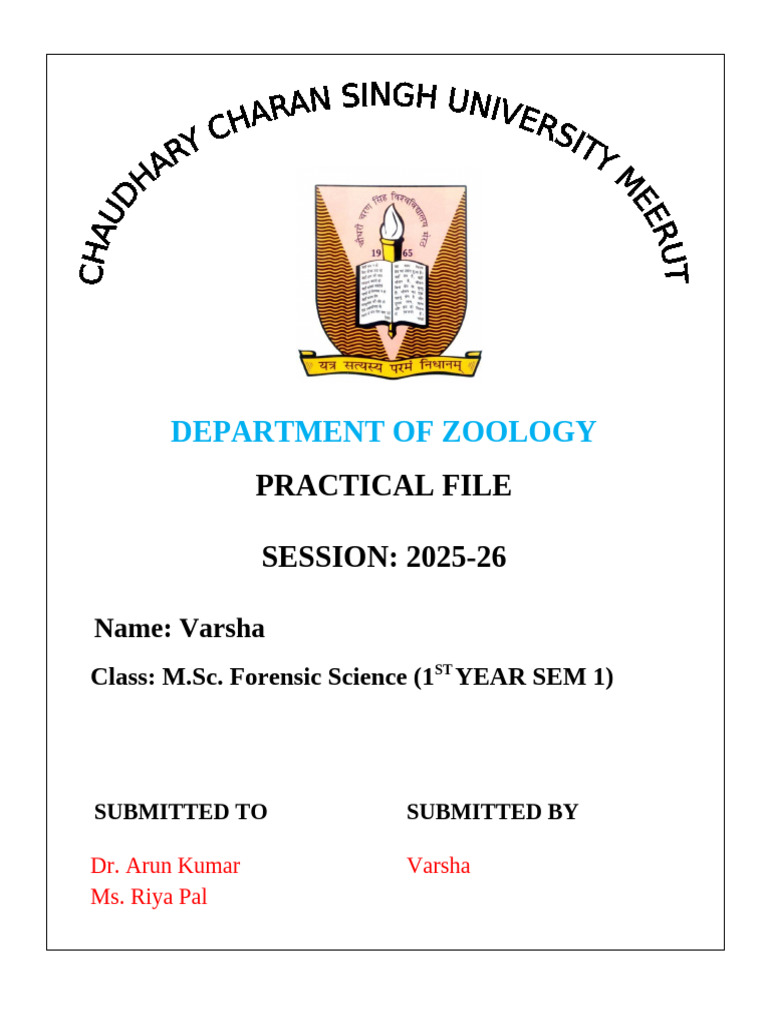 M.Sc. Forensic Science Practical File | PDF