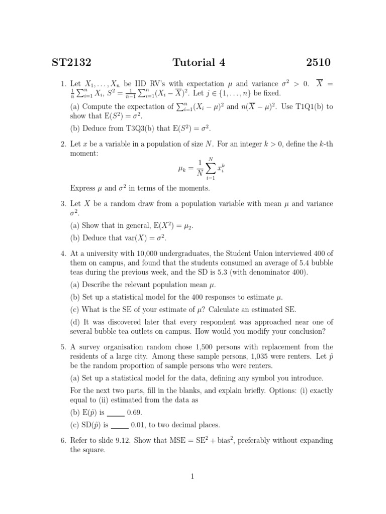 Statistical Analysis of IID Random Variables | PDF