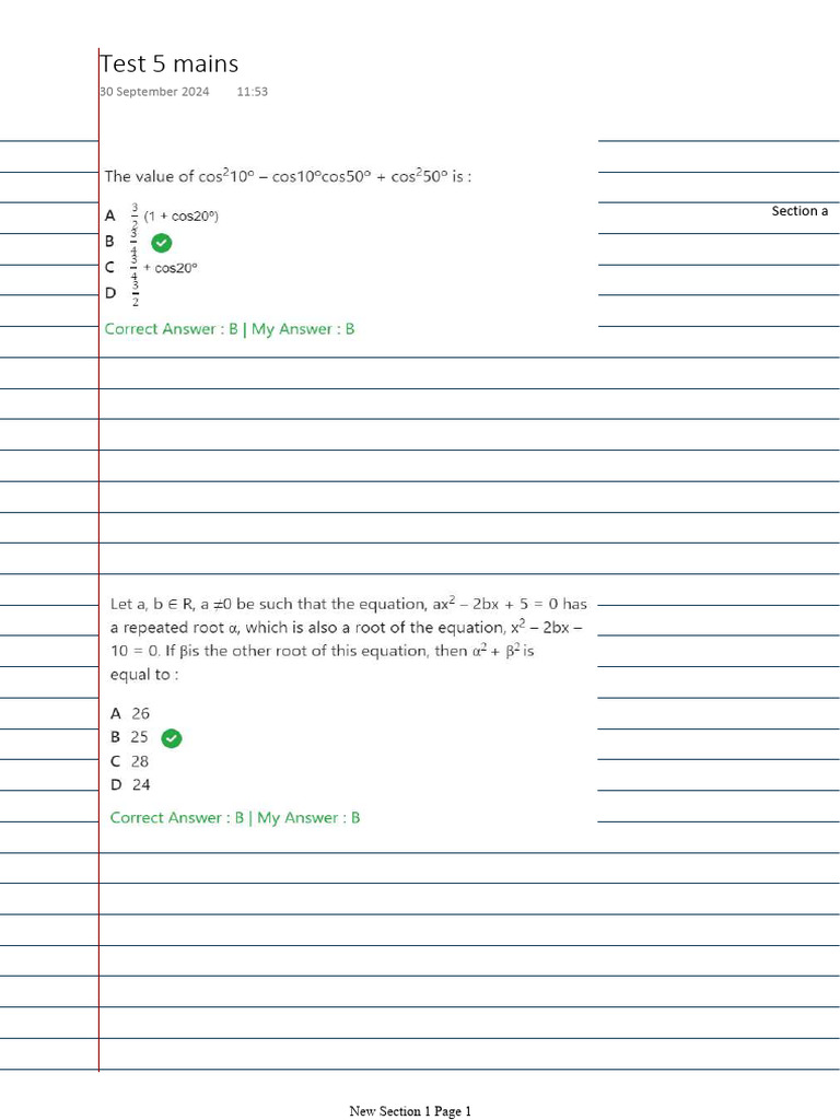 Test 5 Mains | PDF