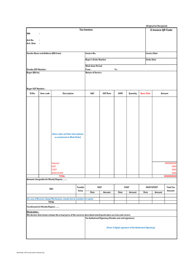GST TAX INVOICE FORMAT | PDF | Invoice | Public Finance