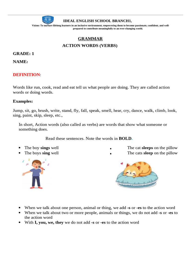 Action Words | PDF