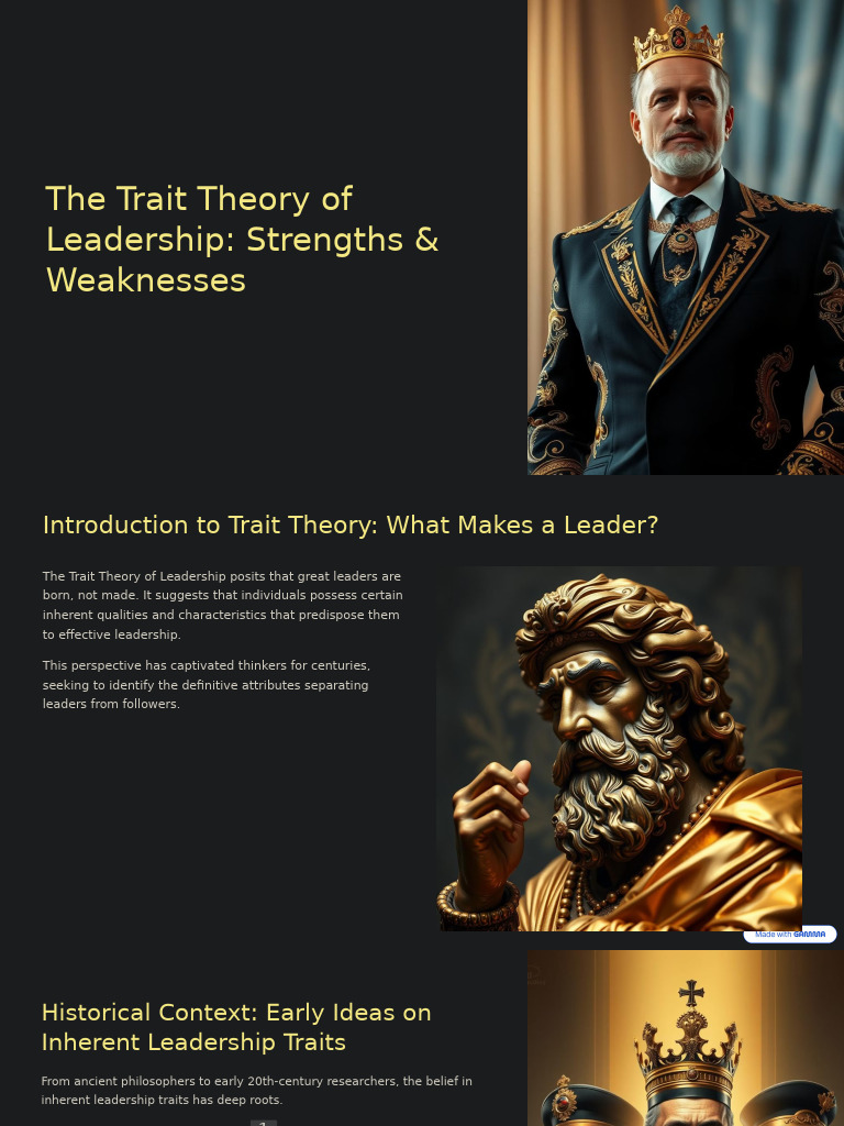Trait Theory of Leadership Explained | PDF | Leadership | Psychology