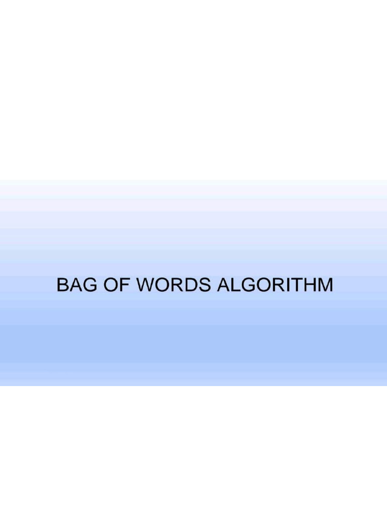 Bag of Words Algorithm (NLP) | PDF