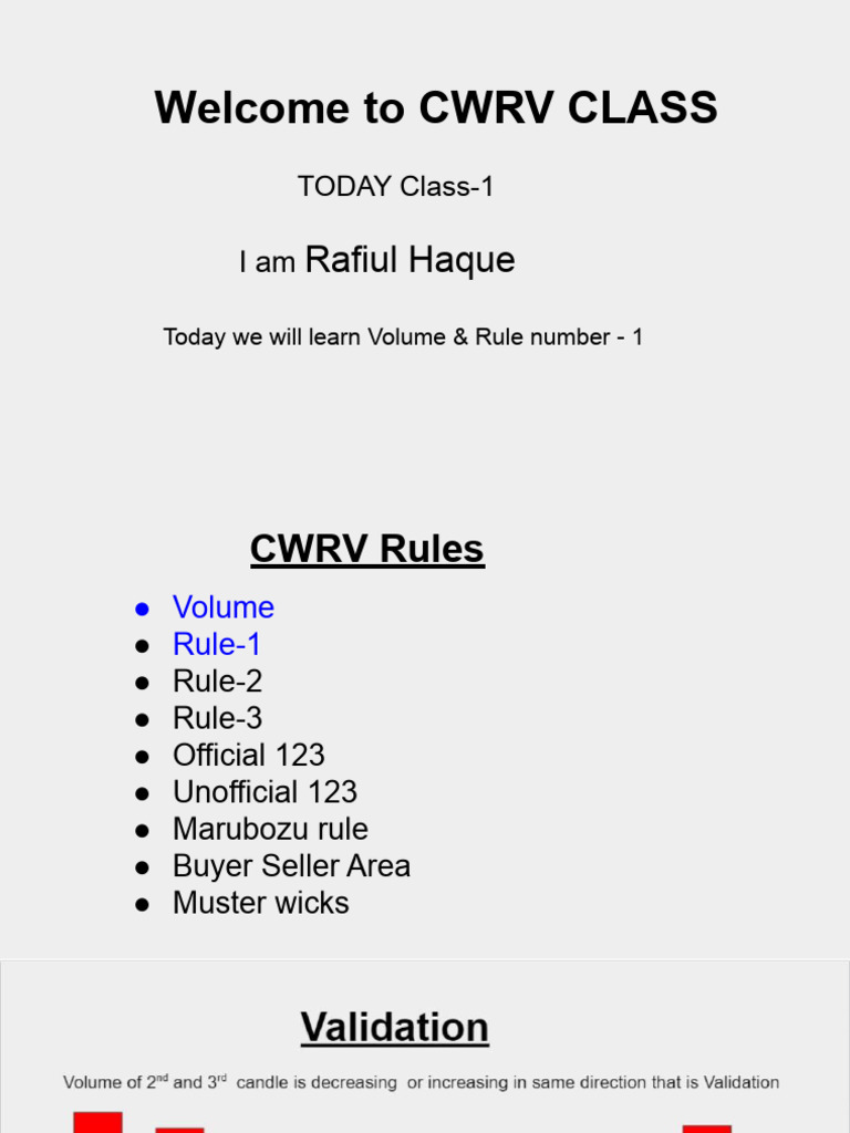 CWRV Class 1: Volume & Rule 1 Overview | PDF | Candle | Fires