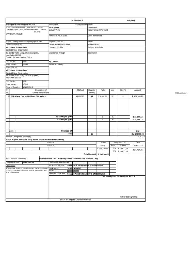 IB CPO Invoice | PDF | Invoice | Government Finances