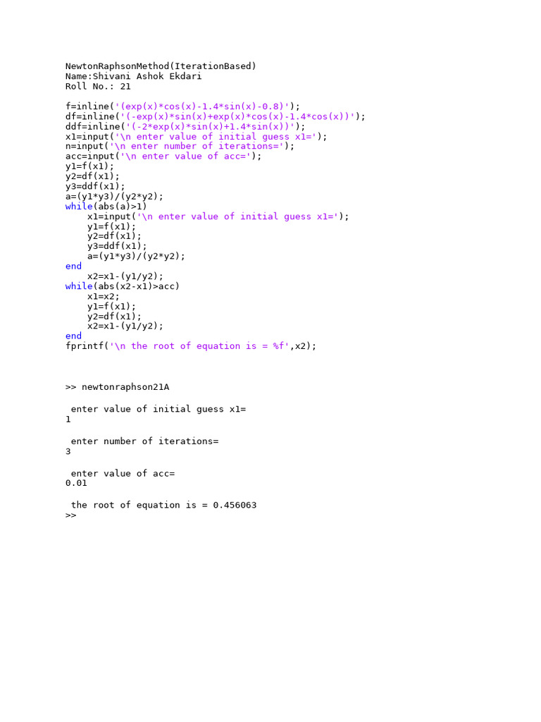 NewtonRaphsonMethod 21A 1 | PDF