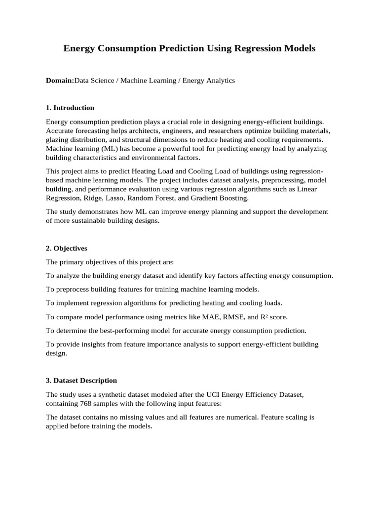 Energy Load Prediction with Regression Models | PDF | Machine Learning ...