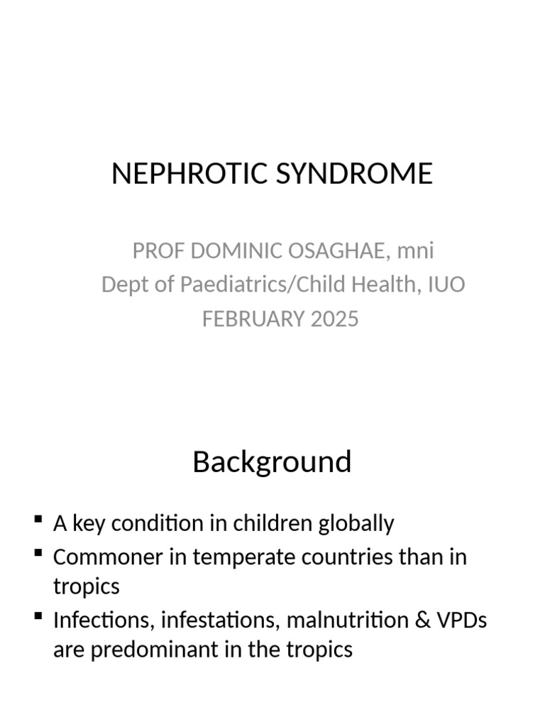 Understanding Nephrotic Syndrome in Children | PDF | Chronic Kidney ...