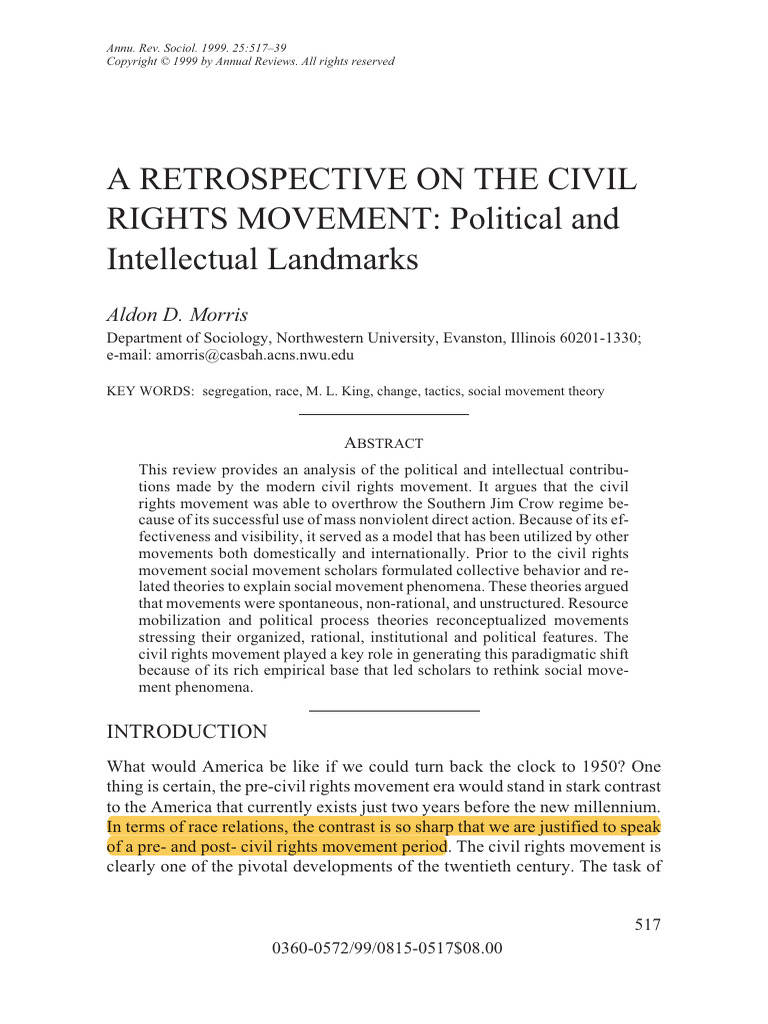 A Retrospective On The Civil Rights Movement | PDF