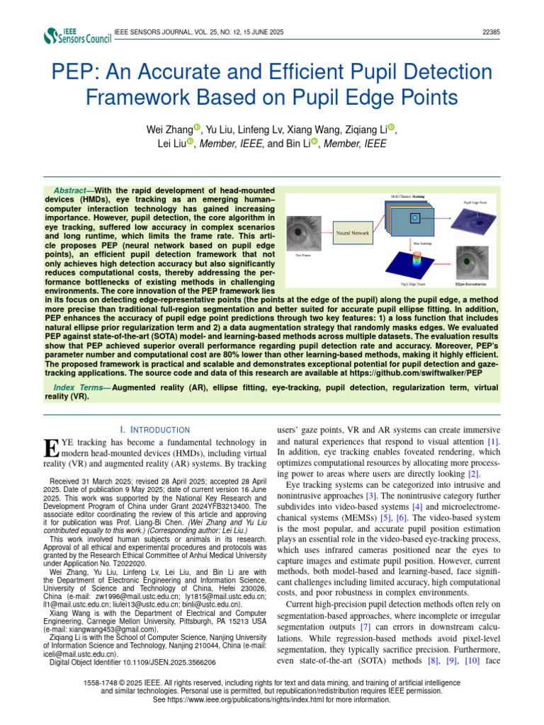 Efficient Pupil Detection Framework PEP | PDF | Image Segmentation ...