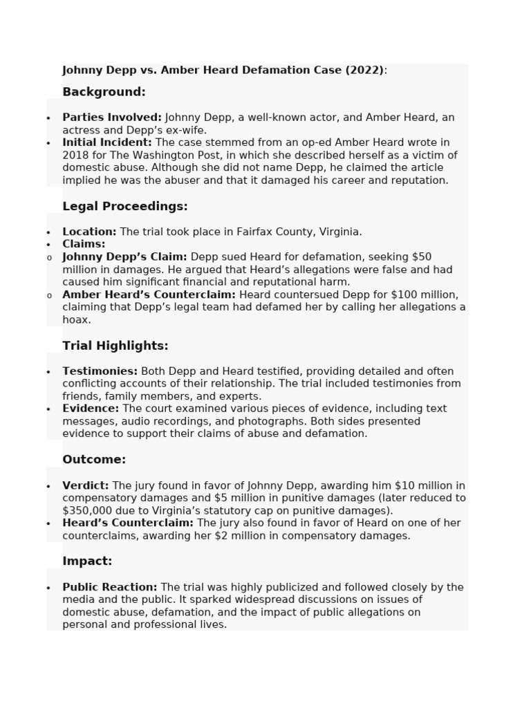 Johnny Depp Vs Amber | PDF | Justice | Crime & Violence