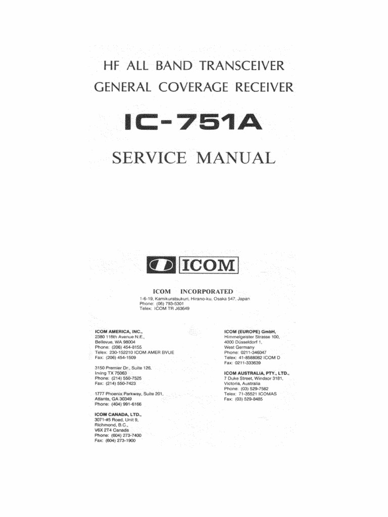 IC-751 a Manual de Servicio | PDF