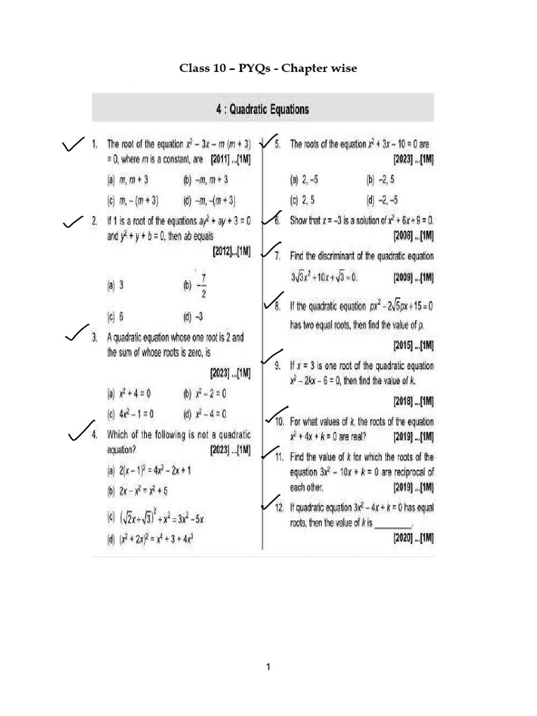 Class 10-PYQs-Ch-4,5 | PDF