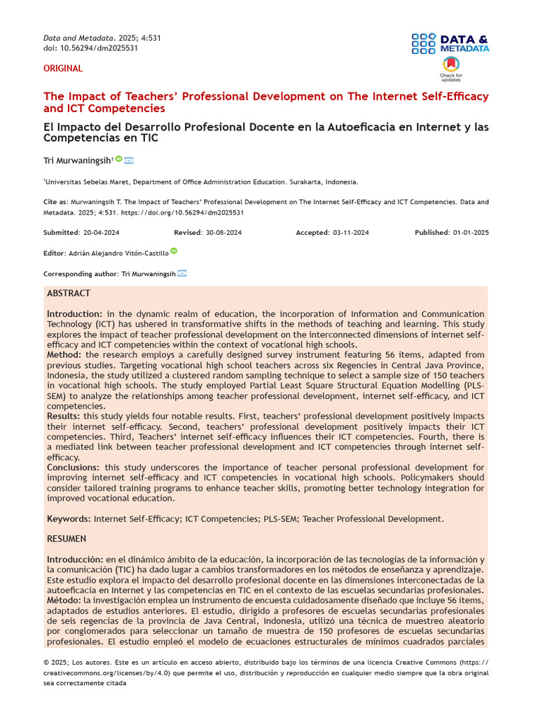 Teacher Development and ICT Competence Impact | PDF | Educational ...
