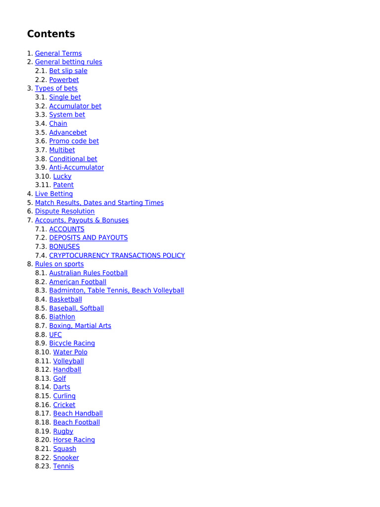 Rules PDF | PDF | Odds | Gambling