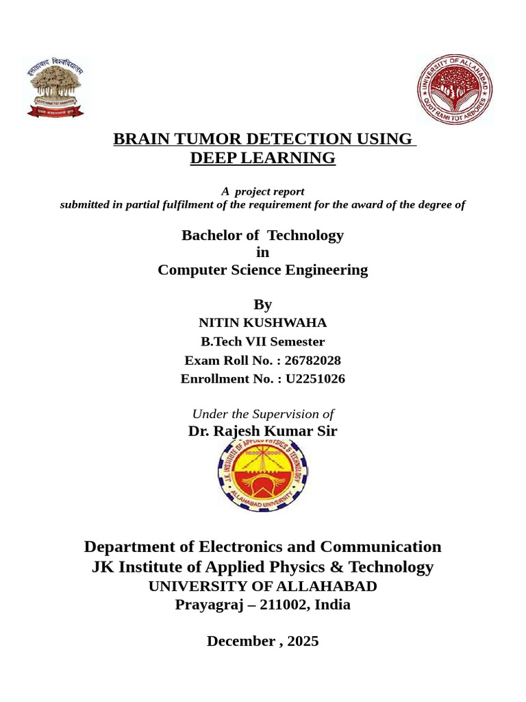 Deep Learning for Brain Tumor Detection | PDF | Sensitivity And ...