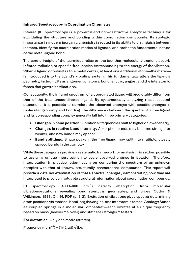Infrared Spectroscopy in Coordination Chemistry | PDF | Infrared ...