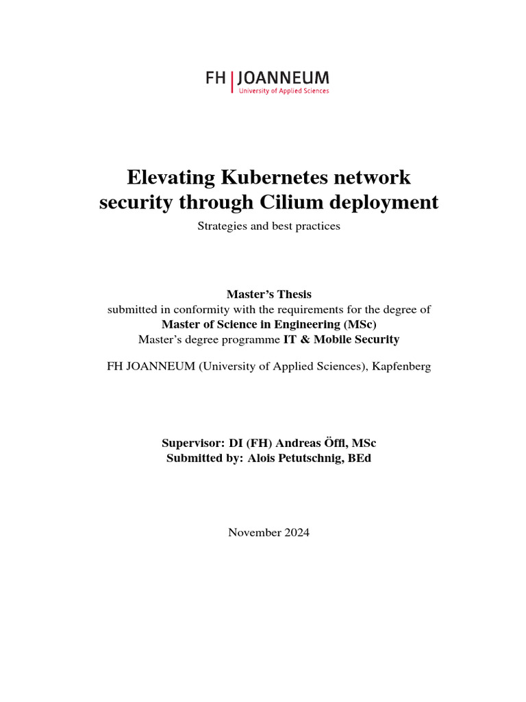 Elevating Kubernetes Network Security Through Cilium Deployment | PDF ...